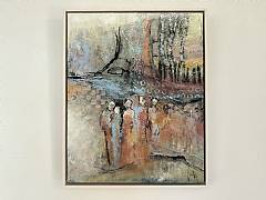 Det er mellem linjerne alting str. 40 x 50 cm. Solgt