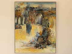 Det er mellem linjerne alting str 80 x 100 cm ,kr. 12.995,- inkl. ramme