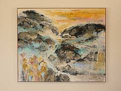 Det er mellem linjerne alting str 100 x 120 cm, kr. 16.995,- inkl. ramme
