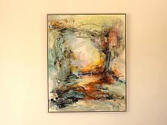 Det er mellem linjerne alting str 80 x 100 cm ,kr. 12.995,- inkl. ramme