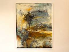 Det er mellem linjerne alting st�r 80 x 100 cm kr. 12.995,- inkl. ramme