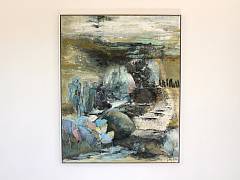 Det er mellem linjerne alting st�r / inderst inde 80 x 100 cm kr.12.995,- inkl. ramme