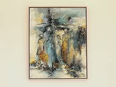 Det er mellem linjerne alting st�r. 40 x 50 cm kr. 6495,- inkl.ramme