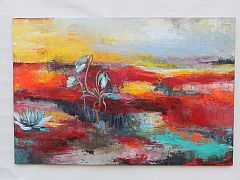 Julerosen 80 x 120 cm. Solgt