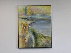 Det er mellem linjerne alting str..... 70 x 90 cm. Solgt