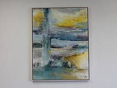 Det er mellem linjerne alting str..... 70 x 90 cm. Solgt