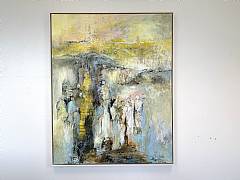Det er mellem linjerne alting str 80 x 100 cm . Solgt